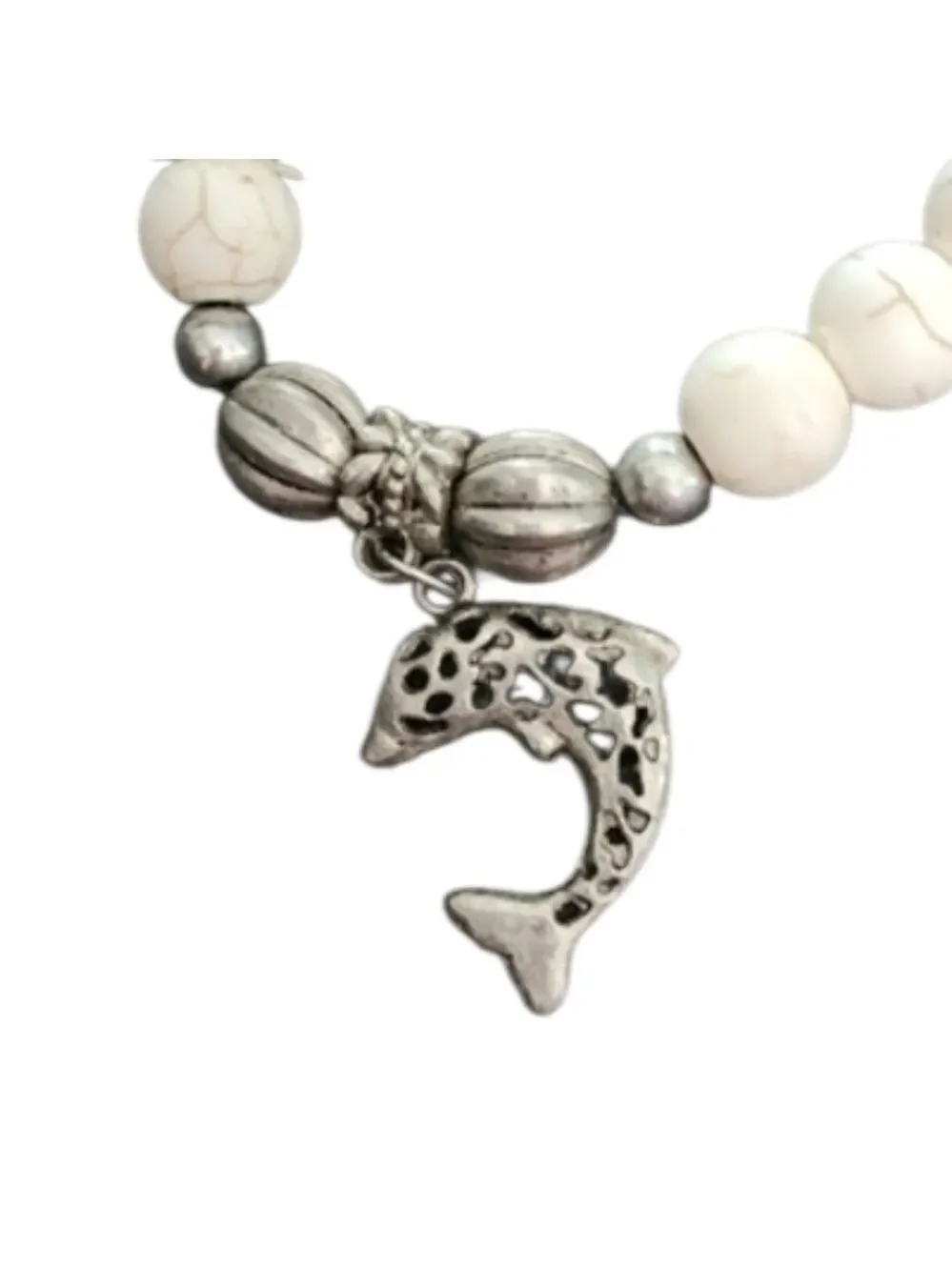 Silvertone Dolphin Charm Bracelet